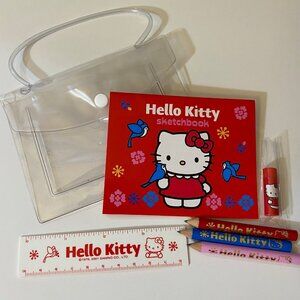 Vintage Sanrio Hello Kitty 2001 Mini Stationery Set Pencils Notepad Ruler Eraser
